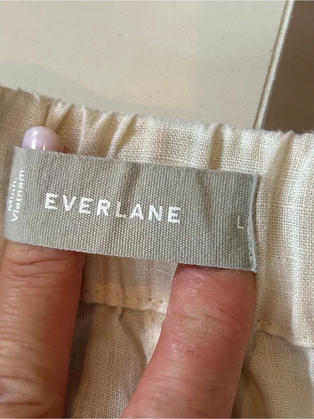 Everlane The Linen Pull-On Barrel Pant Natural Linen Size L